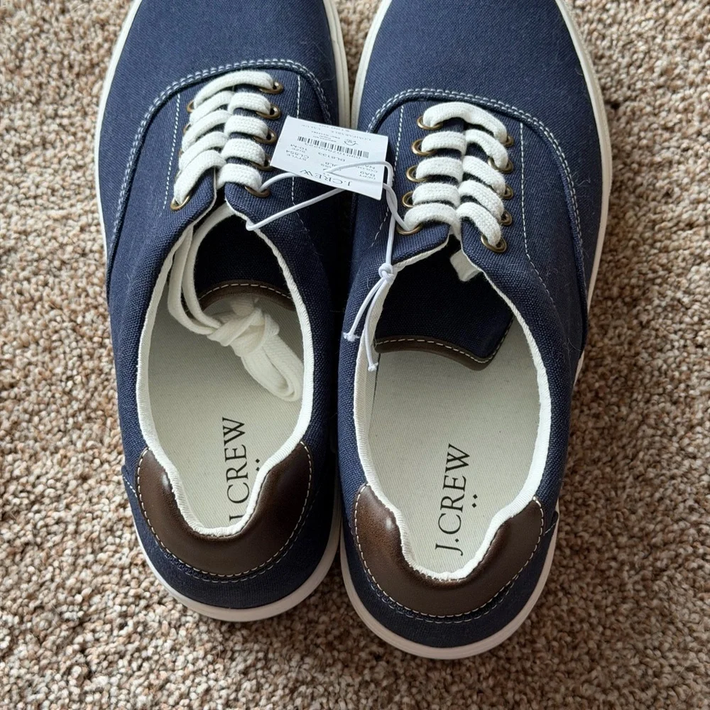 J. Crew Navy‎ Canvas Sneakers NWT Sz 10-M